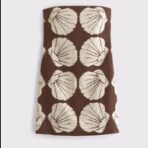 Abercrombie & Fitch Scarlett strapless linen skort shell Brown and Cream Dress